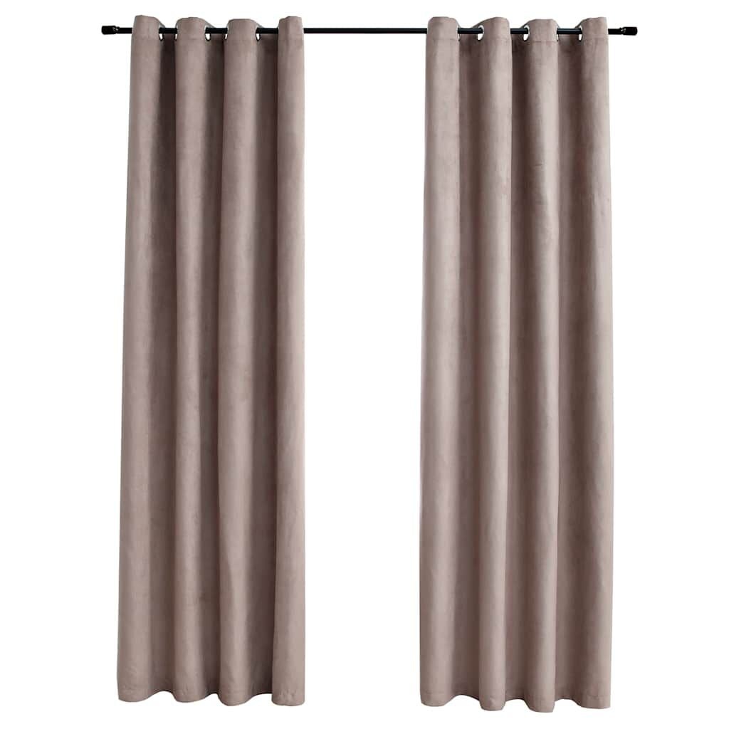 Verduisterende Gordijnen met Ringen 2 stuks 140x225 cm Taupe - 33% Korting