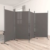 Kamerscherm met 4 panelen 346x180 cm Stof Antraciet - 33% Korting