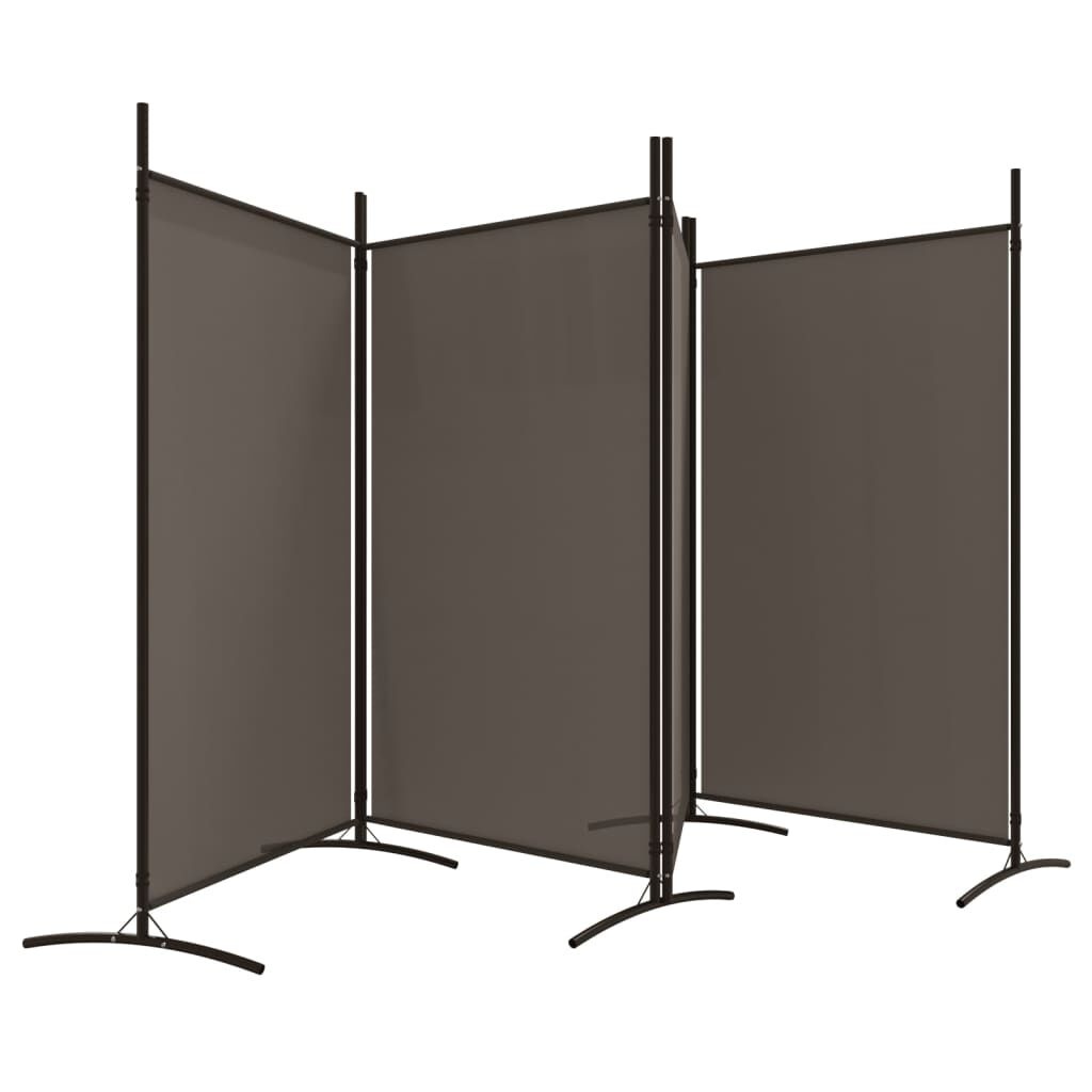 Kamerscherm met 4 panelen 346x180 cm Stof Antraciet - 33% Korting