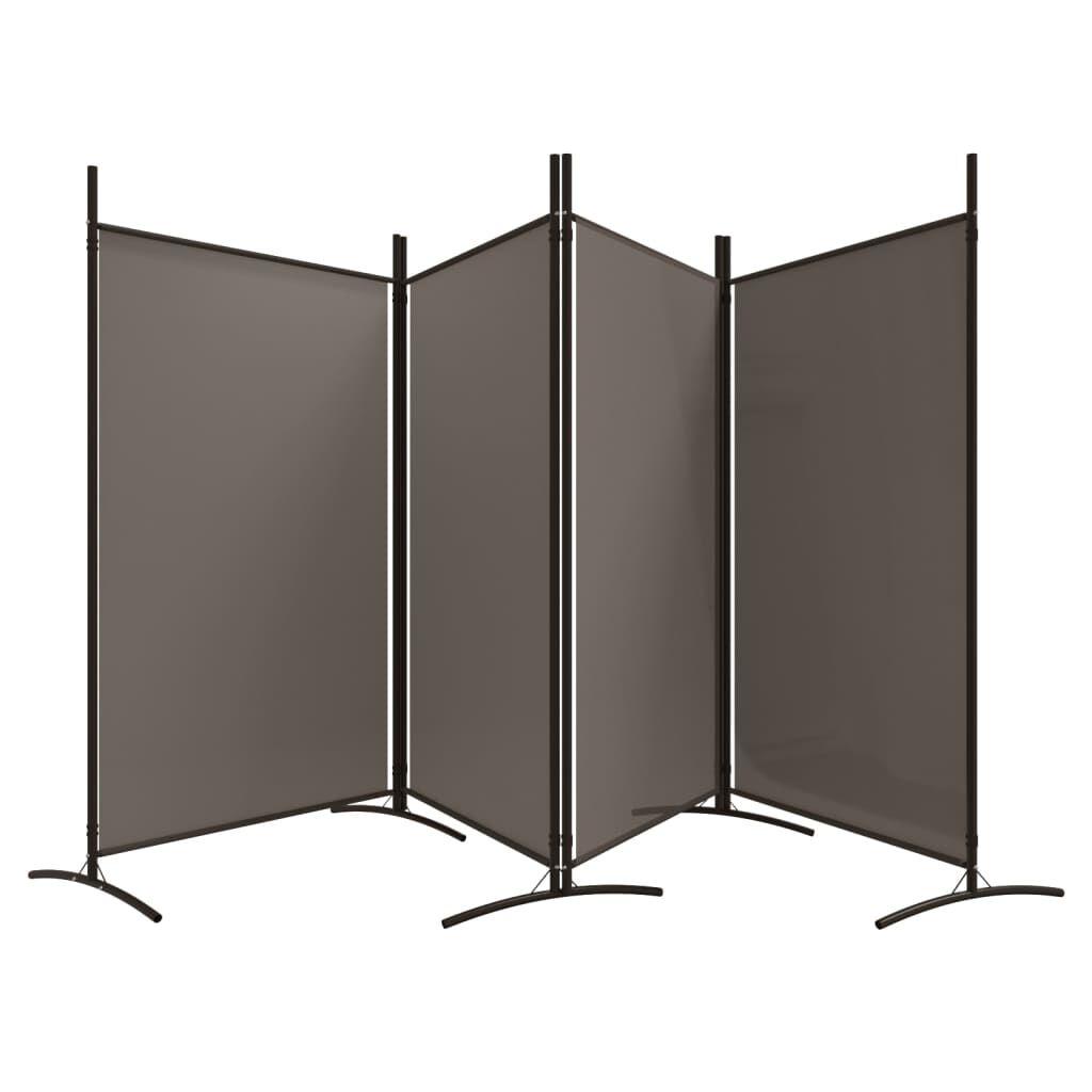 Kamerscherm met 4 panelen 346x180 cm Stof Antraciet - 33% Korting