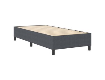 vidaXL Platform bedframe Donkergrijs 80 x 200 cm Katoen Stof