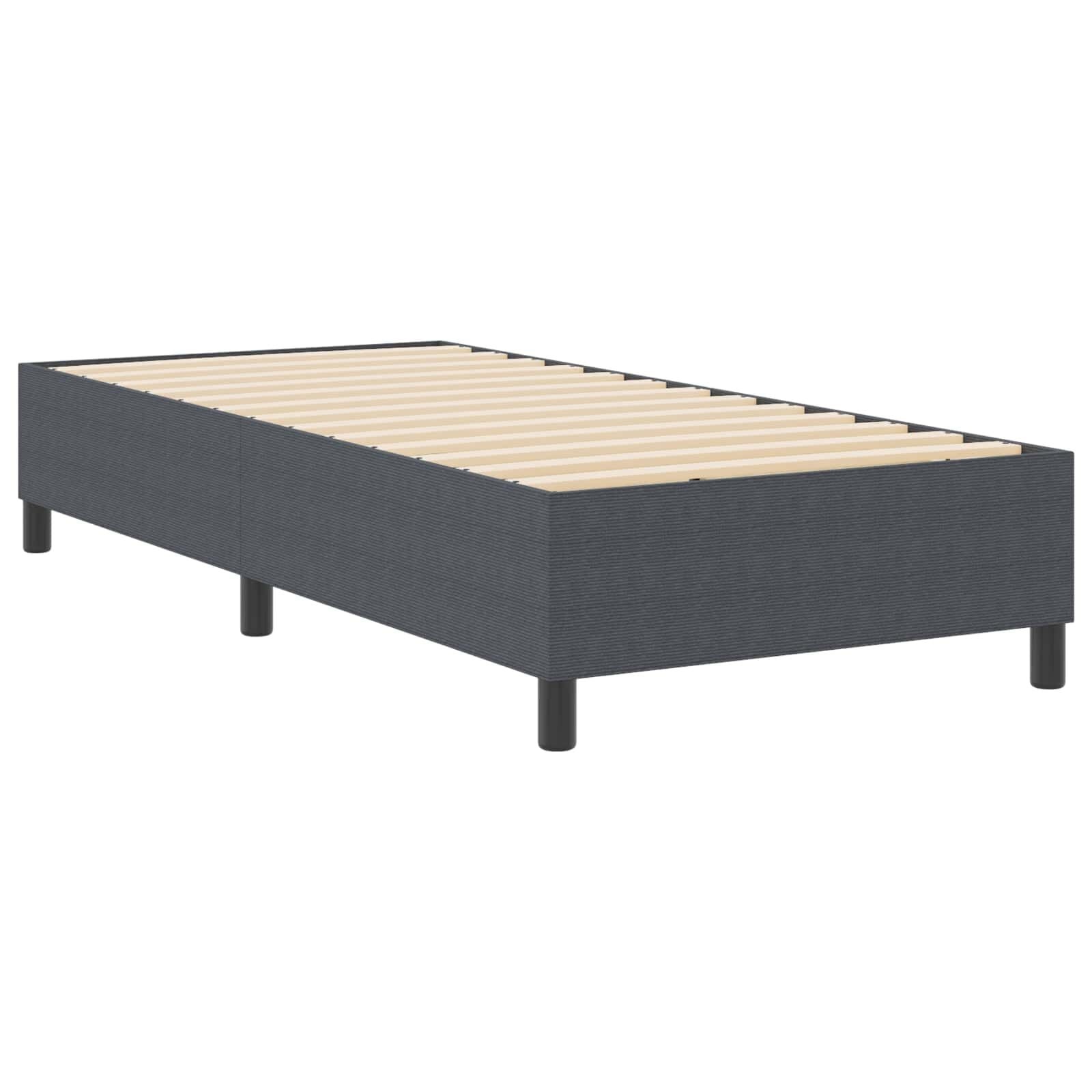 vidaXL Platform bedframe Donkergrijs 80 x 200 cm Katoen Stof