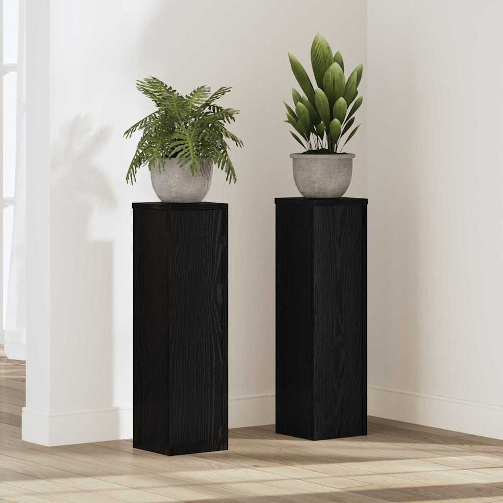 vidaXL Plantenstandaard 2 stuks Zwart eiken - 28% korting!