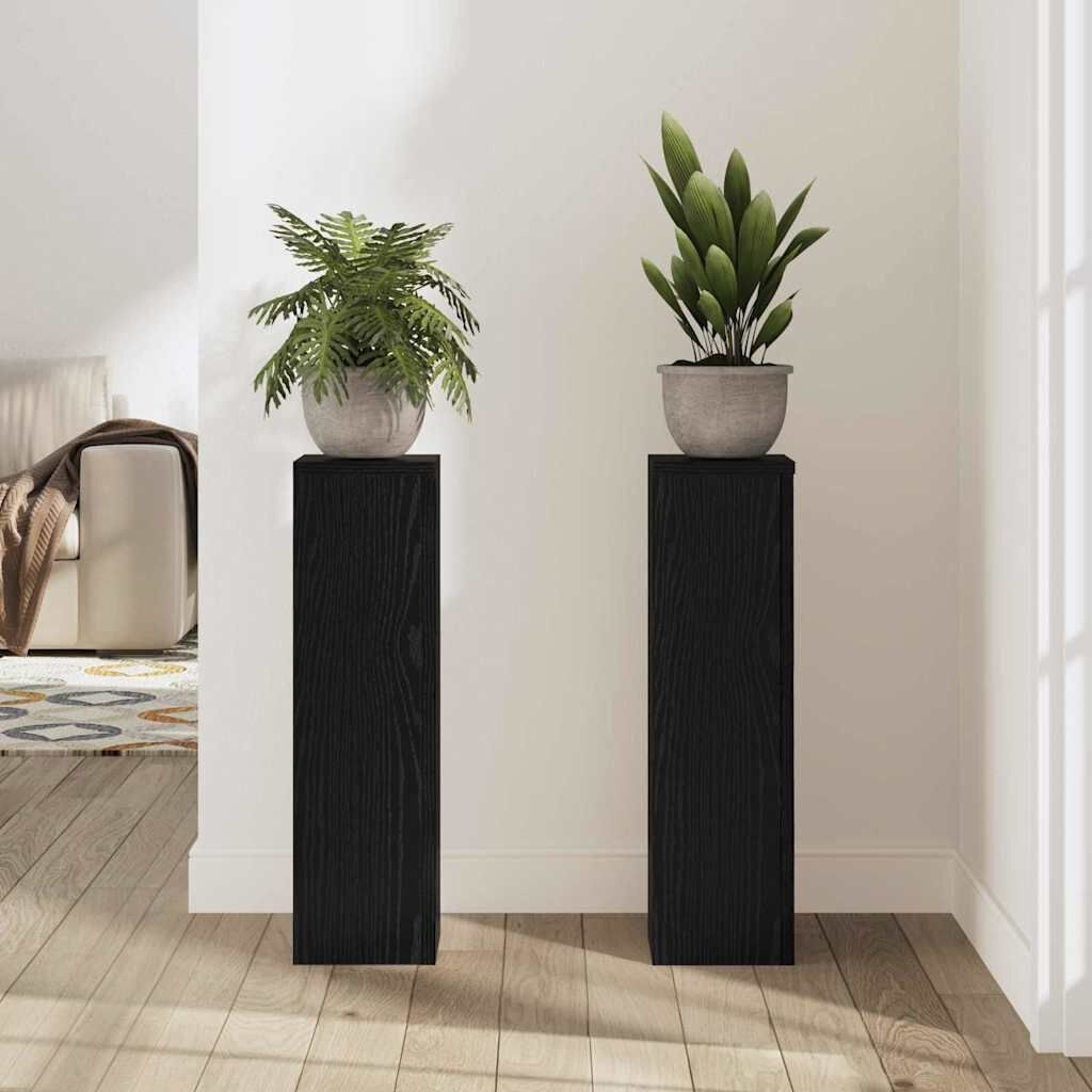 vidaXL Plantenstandaard 2 stuks Zwart eiken - 28% korting!