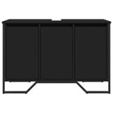 VidaXL Wastafelkast Bewerkt Hout Zwart 91x35x60 cm - 34% Korting