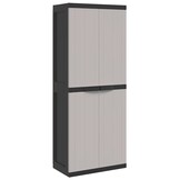 vidaXL Tuinkast 65x37x165 cm polypropeen grijs en zwart