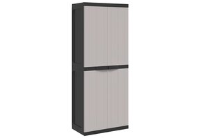 VidaXL Tuinkast Polypropeen Grijs/Zwart 65x37x165 cm - 54% Korting!