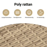 vidaXL Tuinkruk met kussen 55x55x37 cm poly rattan beige