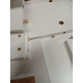 Smalle badkamerkast met wielen, bewerkt hout, wit - 57% korting