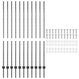 Hekpalen Grijs Gepoedercoat Staal (11 stuks) - 54% Korting!