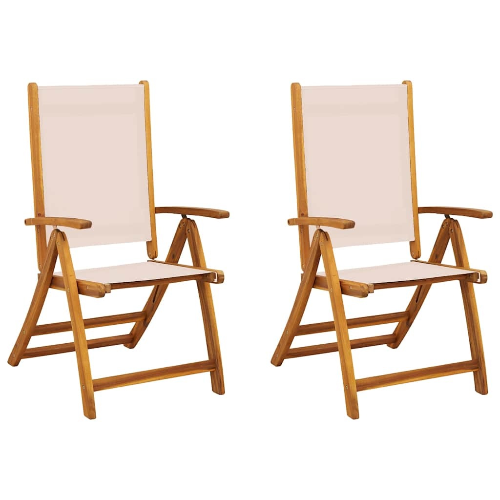 Opklapbare stoelen 2-pack Acaciahout & Textilene, 34% Korting