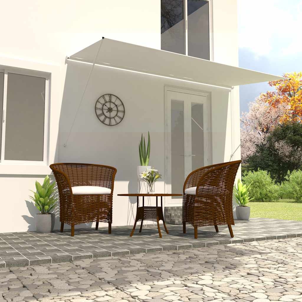 vidaXL Luifel Uittrekbaar 400x150 cm Crème - 34% Korting