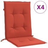 4x Stoelkussen Gemêleerd Rood 100x50x4 cm - 34% Korting
