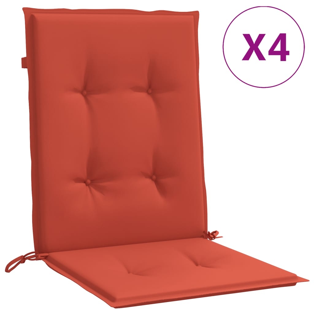 4x Stoelkussen Gemêleerd Rood 100x50x4 cm - 34% Korting