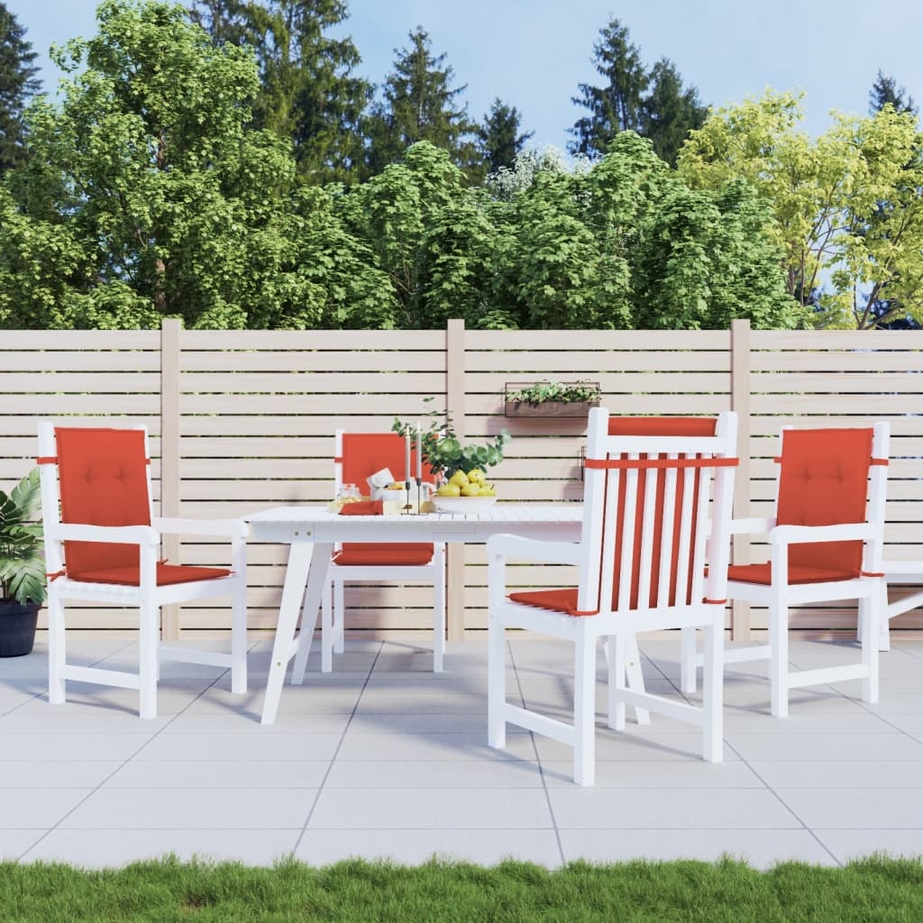 4x Stoelkussen Gemêleerd Rood 100x50x4 cm - 34% Korting