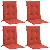 4x Stoelkussen Gemêleerd Rood 100x50x4 cm - 34% Korting