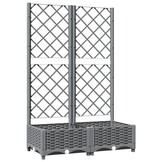 Lichtgrijze Plantenbak met Latwerk 80x40x121,5 cm - 34% Korting
