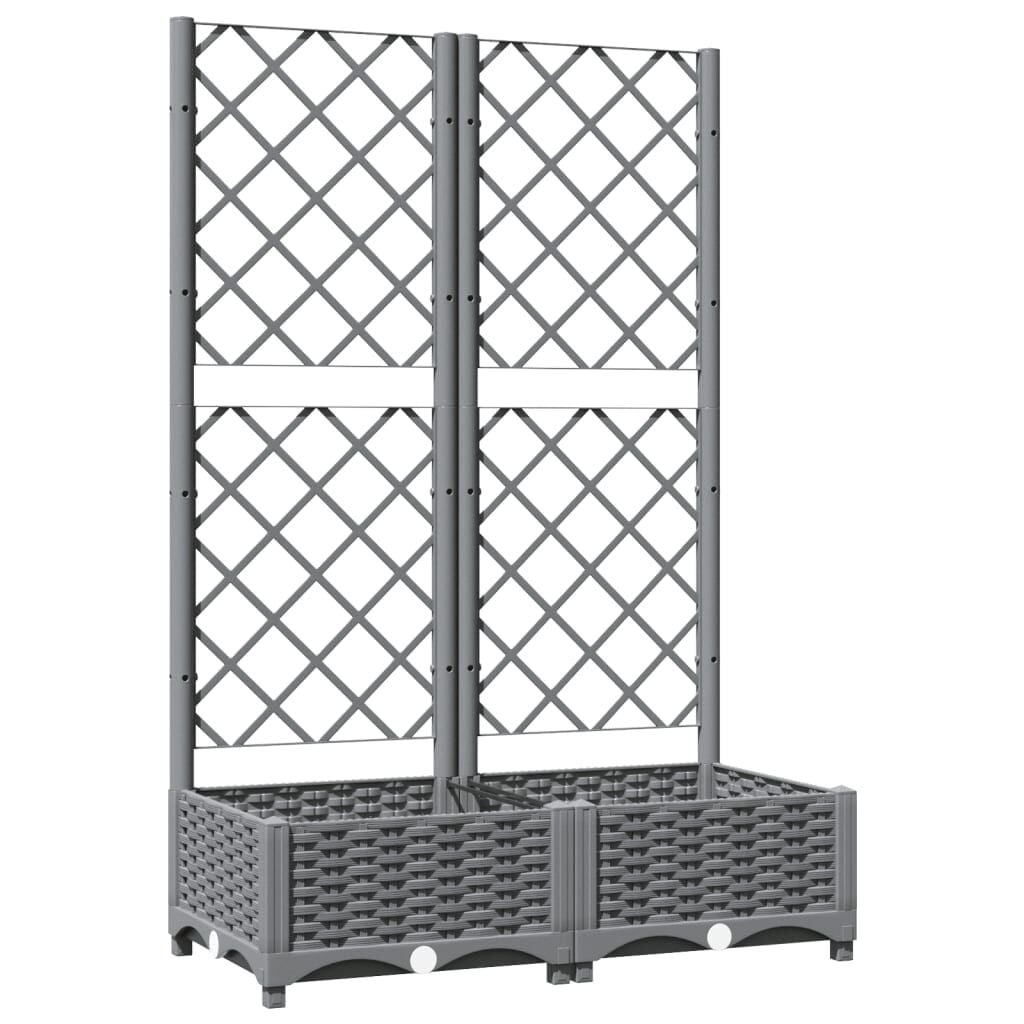 Lichtgrijze Plantenbak met Latwerk 80x40x121,5 cm - 34% Korting