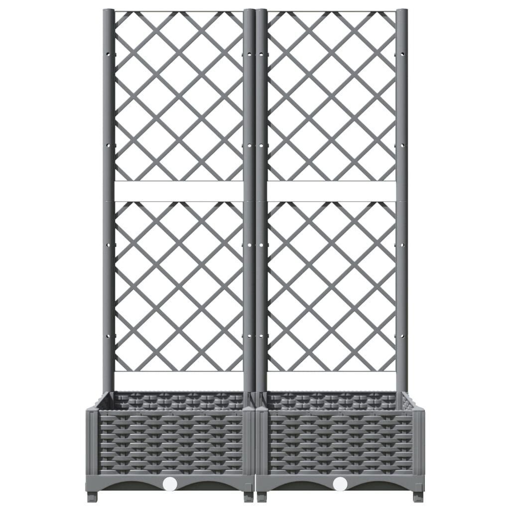 Lichtgrijze Plantenbak met Latwerk 80x40x121,5 cm - 34% Korting