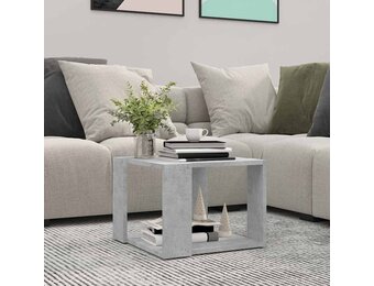 vidaXL Salontafel 40x40x30 cm, Bewerkt Hout, Betongrijs - 50% Korting