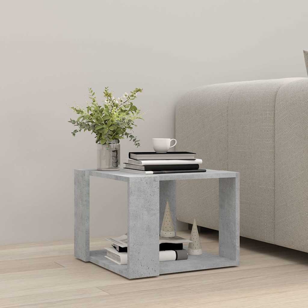 vidaXL Salontafel 40x40x30 cm, Bewerkt Hout, Betongrijs - 50% Korting