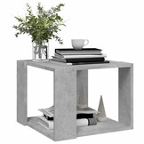 vidaXL Salontafel 40x40x30 cm, Bewerkt Hout, Betongrijs - 50% Korting