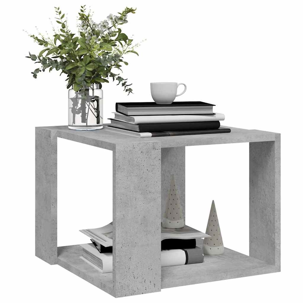 vidaXL Salontafel 40x40x30 cm, Bewerkt Hout, Betongrijs - 50% Korting