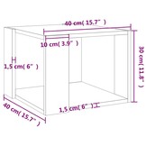 vidaXL Salontafel 40x40x30 cm, Bewerkt Hout, Betongrijs - 50% Korting