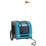 Hondenfietskar Blauw/Grijs Oxfordstof & Ijzer - 34% Korting