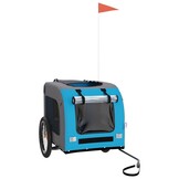 Hondenfietskar Blauw/Grijs Oxfordstof & Ijzer - 34% Korting