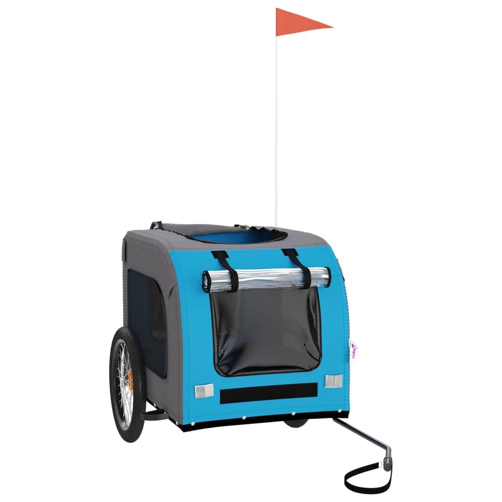 Hondenfietskar Blauw/Grijs Oxfordstof & Ijzer - 34% Korting