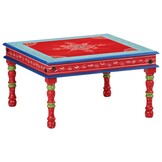 Handbeschilderde Salontafel Mangohout Rood - 53% Korting