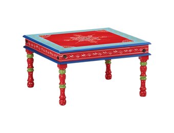 Handbeschilderde Salontafel Mangohout Rood - 53% Korting