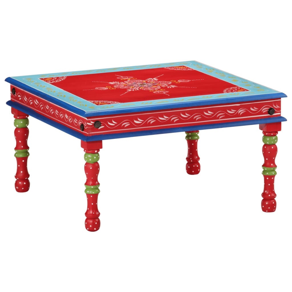Handbeschilderde Salontafel Mangohout Rood - 53% Korting