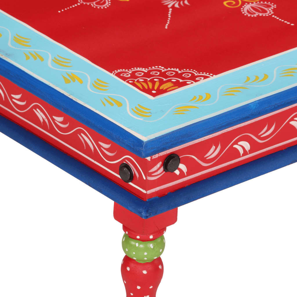 Handbeschilderde Salontafel Mangohout Rood - 53% Korting