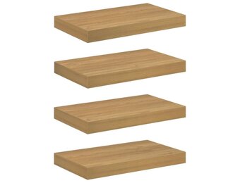 vidaXL Wandplank 4 st Bruin 40 x 23,5 x 3,8 cm Bewerkt hout