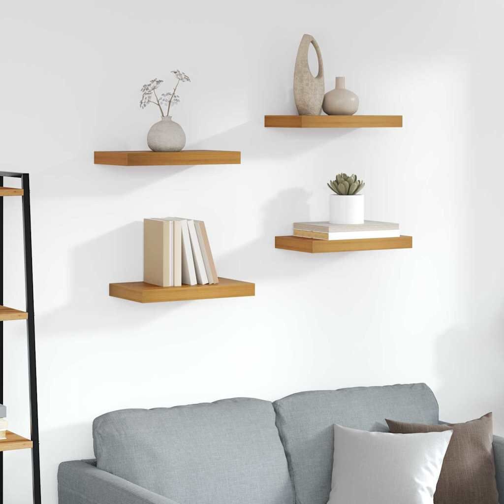 vidaXL Wandplank 4 st Bruin 40 x 23,5 x 3,8 cm Bewerkt hout