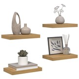 vidaXL Wandplank 4 st Bruin 40 x 23,5 x 3,8 cm Bewerkt hout