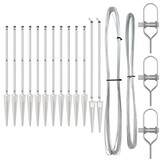 vidaXL Hekpalen 13 pcs Zilver Ø32mm 60 cm Gegalvaniseerd staal