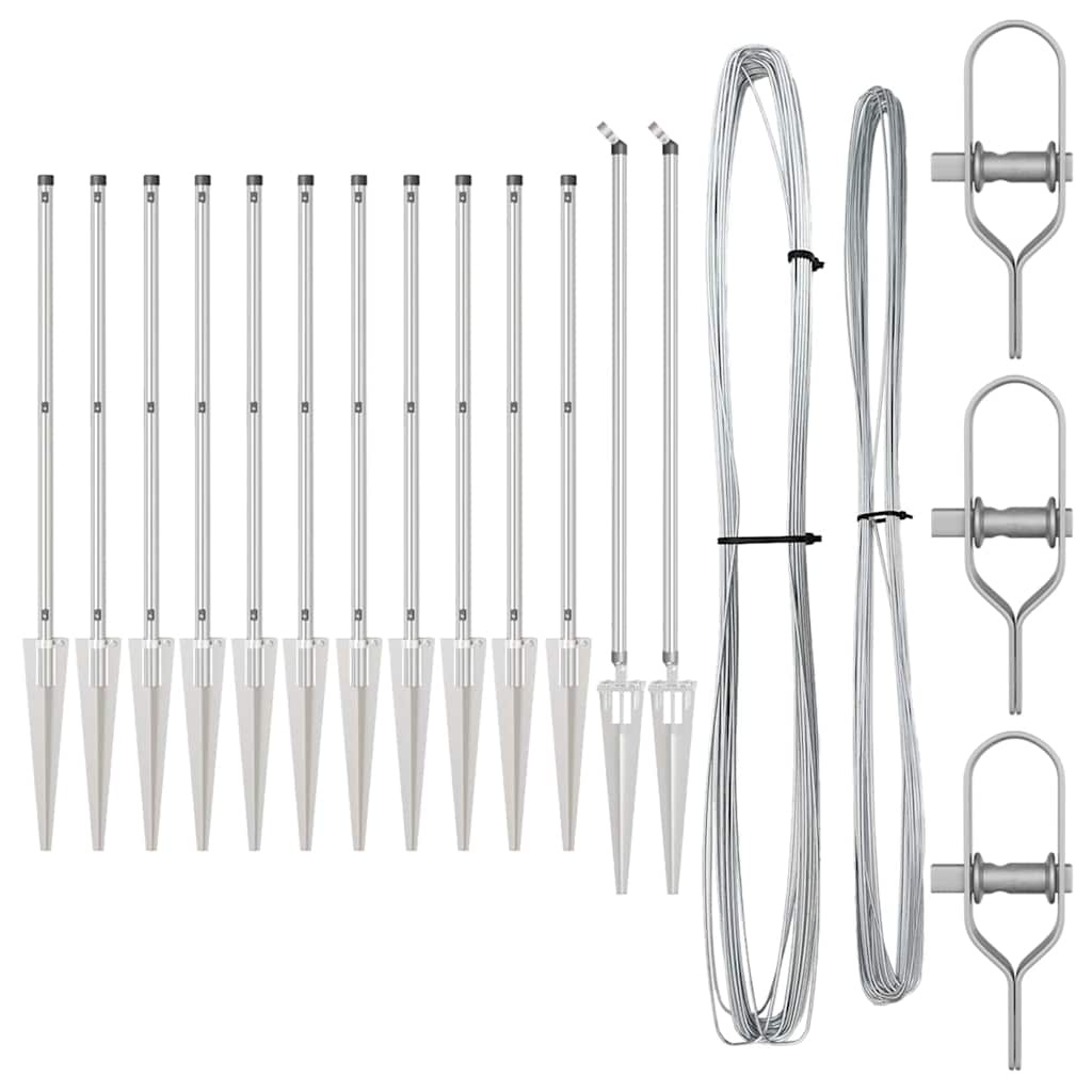 vidaXL Hekpalen 13 pcs Zilver Ø32mm 60 cm Gegalvaniseerd staal