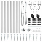 vidaXL Hekpalen 13 pcs Zilver Ø32mm 60 cm Gegalvaniseerd staal
