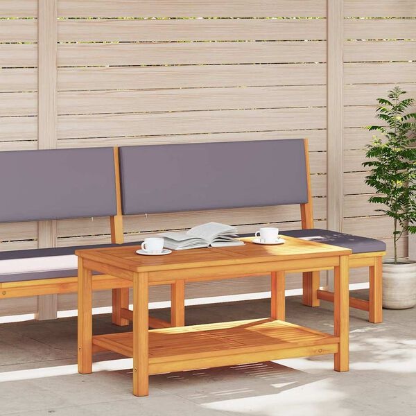 vidaXL Bijzettafel Olie naturel 90 x 50 x 45 cm Massief Acaciahout