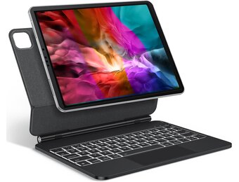 TECURS Keyboard Case for iPad Air 11 Inch (M3/M2, 2025/2024) 5/4, Magic Keyboard for iPad Pro 11 (4/3/2/1 Gen) with Trackpad, Magnetic Free Floating Design, Easy to Carry