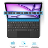 TECURS Keyboard Case for iPad Air 11 Inch (M3/M2, 2025/2024) 5/4, Magic Keyboard for iPad Pro 11 (4/3/2/1 Gen) with Trackpad, Magnetic Free Floating Design, Easy to Carry