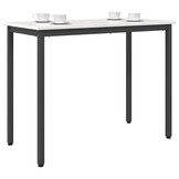 vidaXL Tafel Wit 100 x 50 x 77 cm Engineered hout en staal