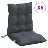 vidaXL Stoelkussens 6 st lage rug oxford stof antracietkleurig
