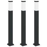 vidaXL Bolderverlichting 3 stuks 80 cm Zwart IP44