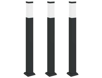 vidaXL Bolderverlichting 3 stuks 80 cm Zwart IP44