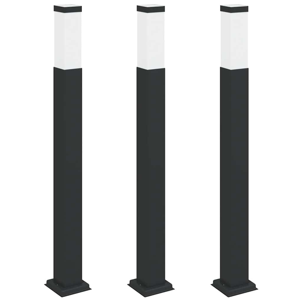 vidaXL Bolderverlichting 3 stuks 80 cm Zwart IP44