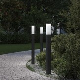 vidaXL Bolderverlichting 3 stuks 80 cm Zwart IP44